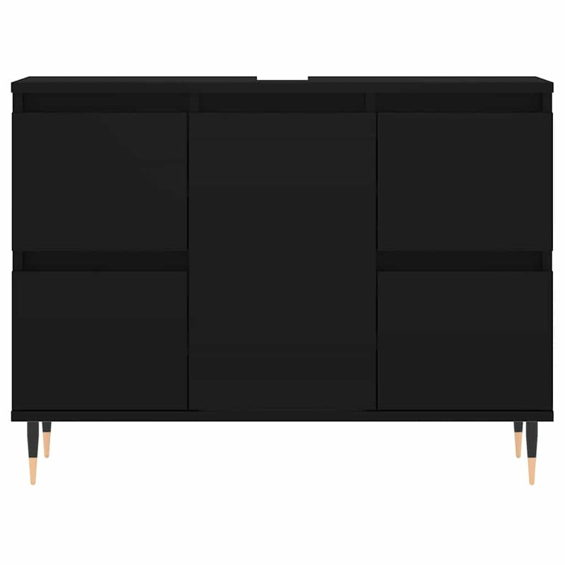 Bathroom Cabinet Black 80x33x60 cm Engineered Wood