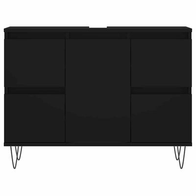 Bathroom Cabinet Black 80x33x60 cm Engineered Wood