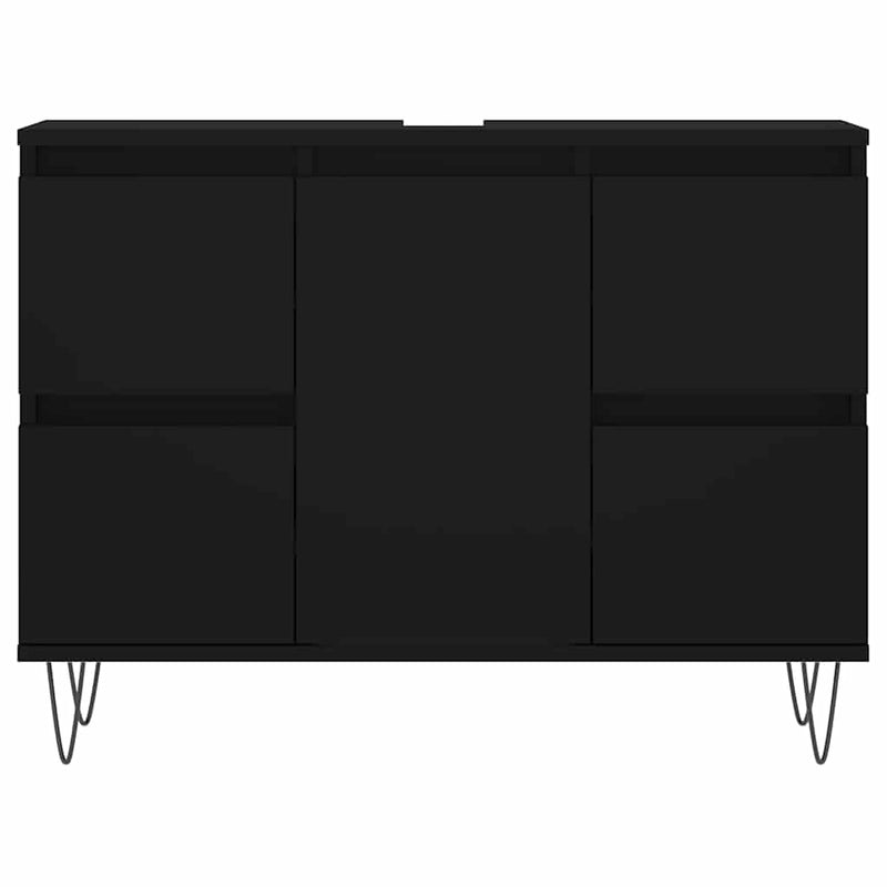 Bathroom Cabinet Black 80x33x60 cm Engineered Wood