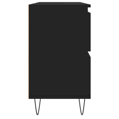 Bathroom Cabinet Black 80x33x60 cm Engineered Wood