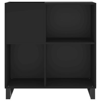 Record Cabinet Black 84.5x38x89 cm Engineered Wood