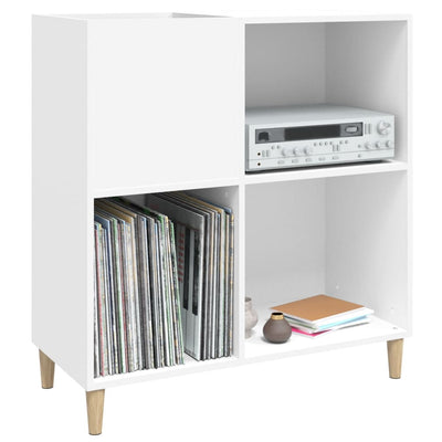 Record Cabinet White 84.5x38x89 cm Engineered Wood