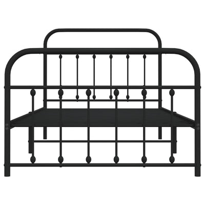 Metal Bed Frame without Mattress with Footboard Black 107x203 cm King Single