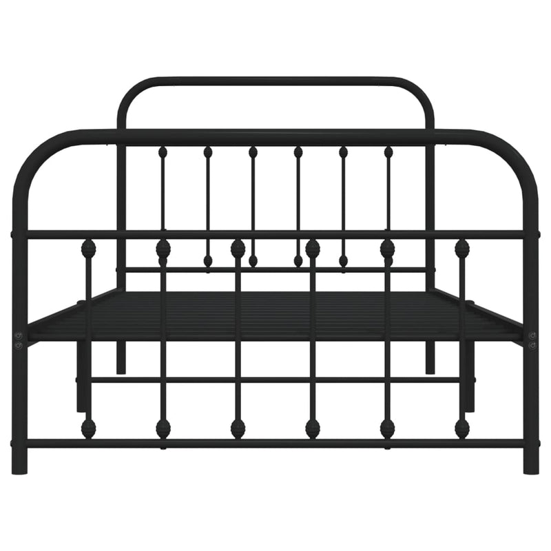 Metal Bed Frame without Mattress with Footboard Black 107x203 cm King Single