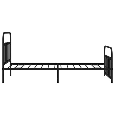 Metal Bed Frame without Mattress with Footboard Black 107x203 cm King Single