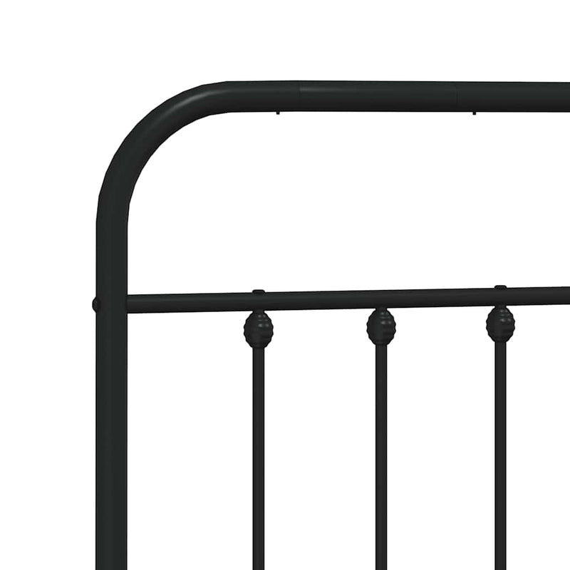 Metal Bed Frame without Mattress with Footboard Black 150x200 cm