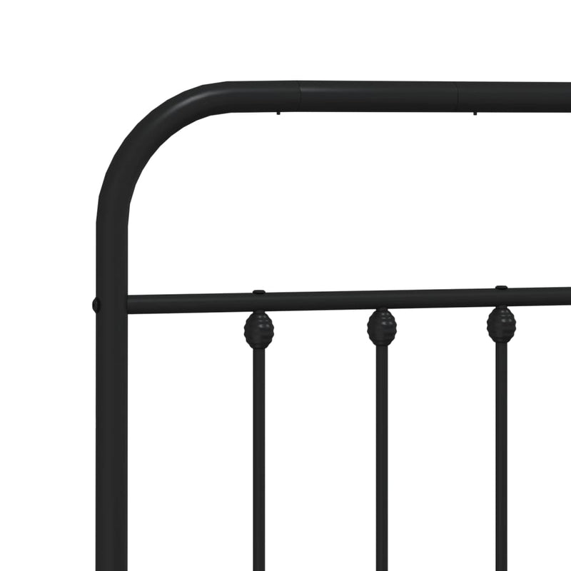 Metal Bed Frame without Mattress with Footboard Black 183x203 cm King