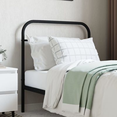 Metal Headboard Black 90 cm