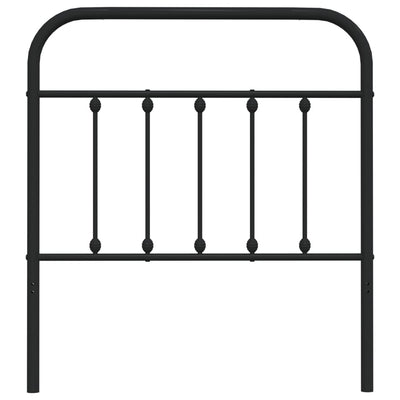 Metal Headboard Black 90 cm