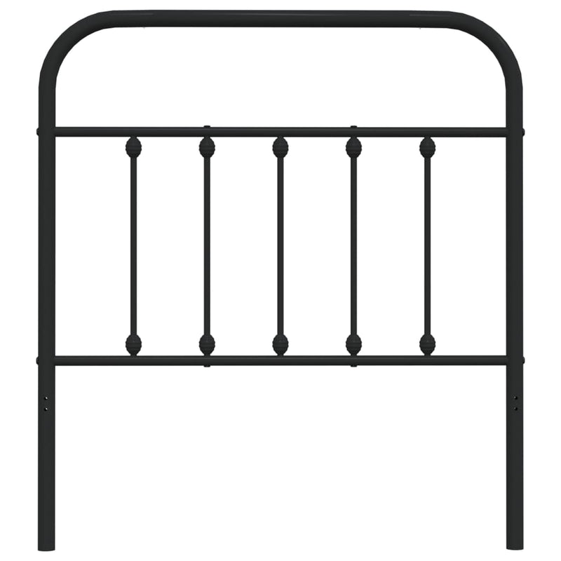 Metal Headboard Black 90 cm