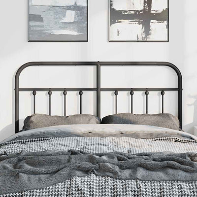 Metal Headboard Black 152 cm Queen