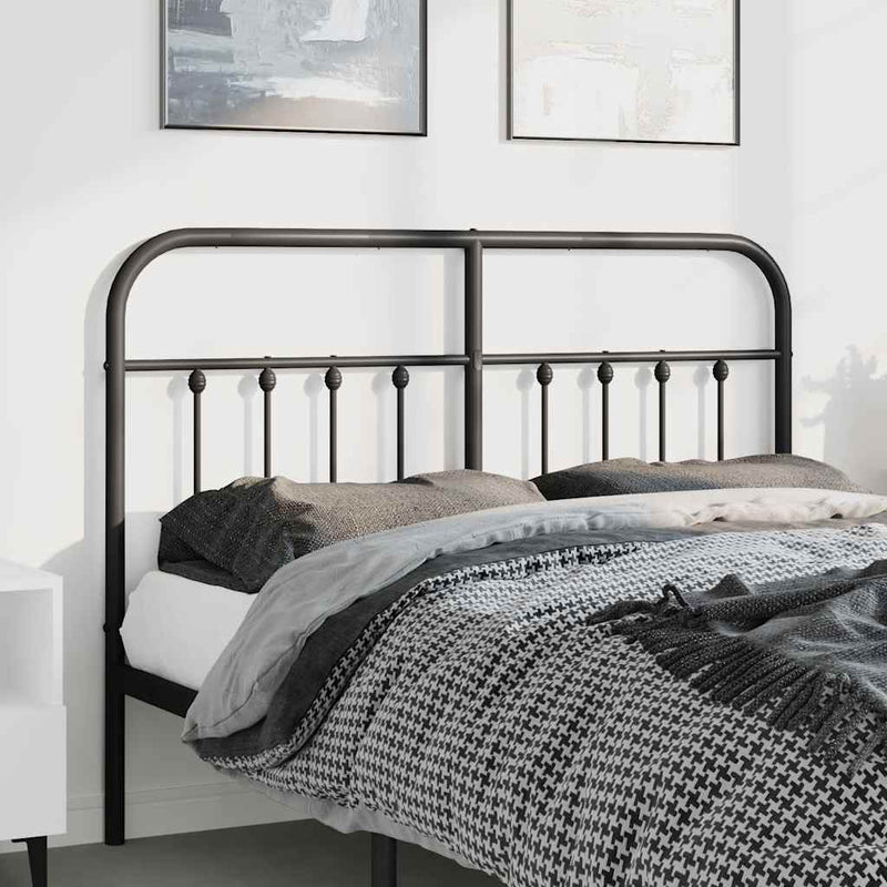 Metal Headboard Black 152 cm Queen