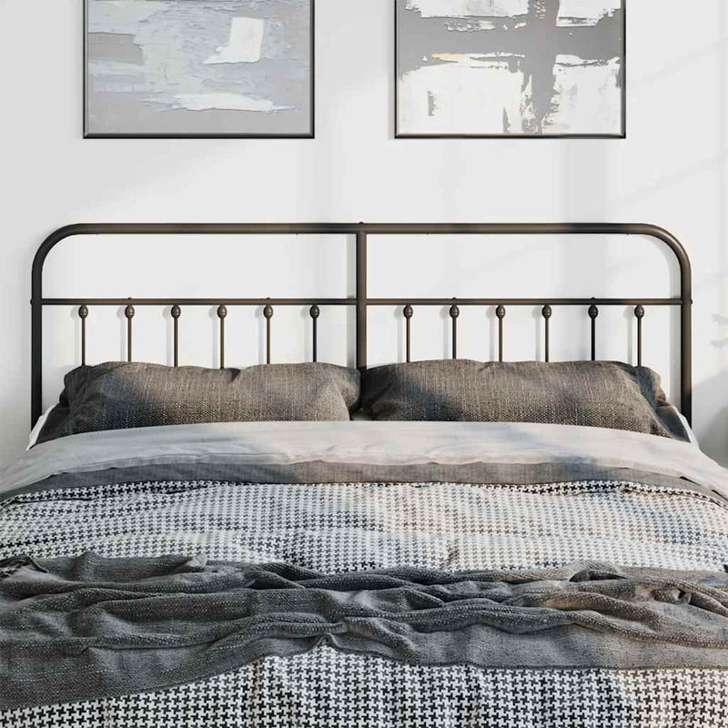 Metal Headboard Black 183 cm King