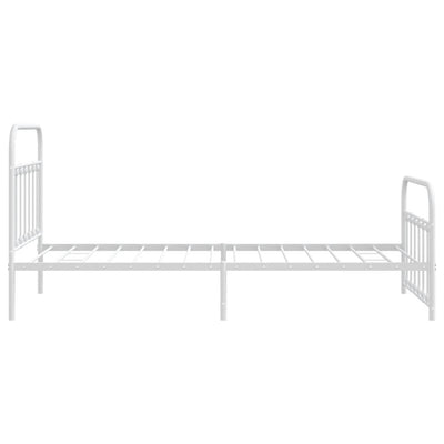 Metal Bed Frame without Mattress with Footboard White 107x203 cm King Single