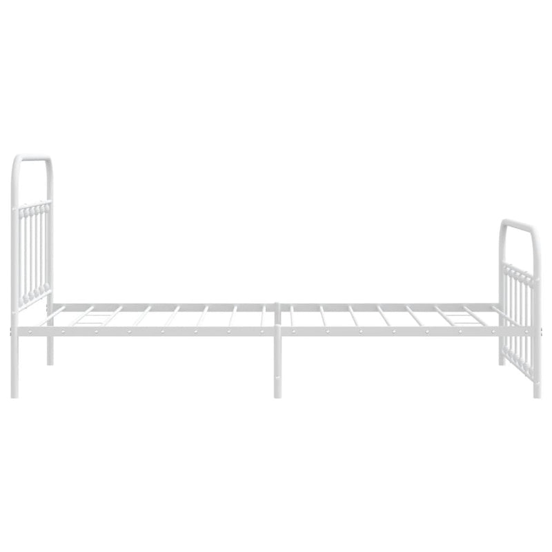 Metal Bed Frame without Mattress with Footboard White 107x203 cm King Single