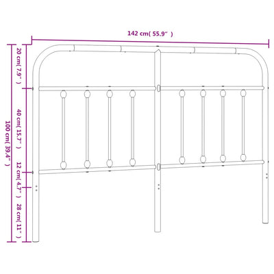 Metal Headboard White 137 cm Double