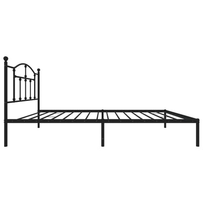 Metal Bed Frame without Mattress with Headboard Black 107x203 cm King Single