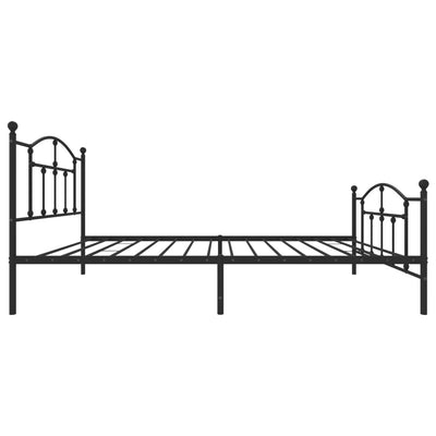 Metal Bed Frame without Mattress with Footboard Black 107x203 cm King Single