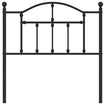 Metal Headboard Black 90 cm