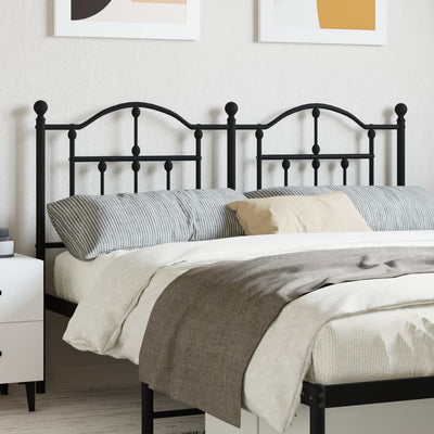 Metal Headboard Black 152 cm Queen