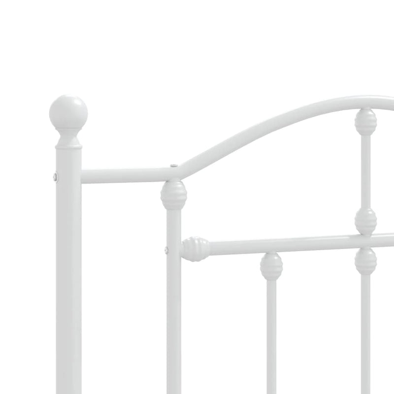 Metal Bed Frame without Mattress with Headboard White 90x190 cm