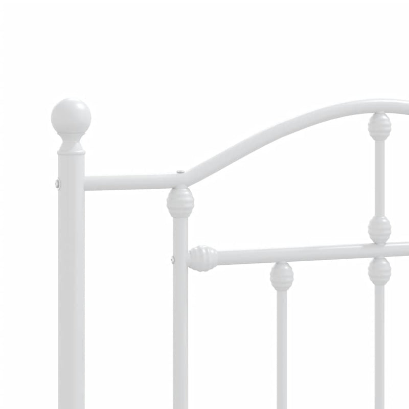 Metal Bed Frame without Mattress with Headboard White 107x203 cm King Single