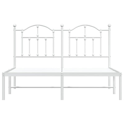 Metal Bed Frame without Mattress with Headboard White 135x190 cm