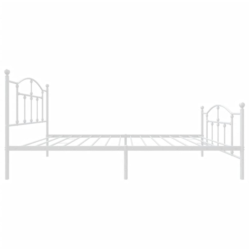 Metal Bed Frame without Mattress with Footboard White 107x203 cm King Single