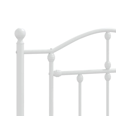 Metal Bed Frame without Mattress with Footboard White 107x203 cm King Single