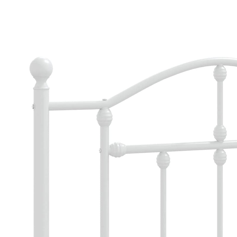 Metal Bed Frame without Mattress with Footboard White 107x203 cm King Single