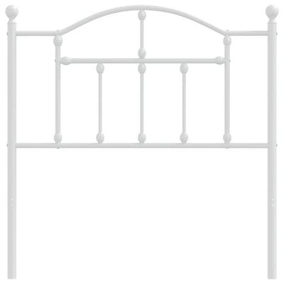 Metal Headboard White 90 cm