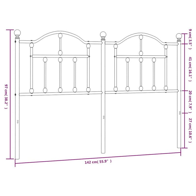 Metal Headboard White 137 cm Double