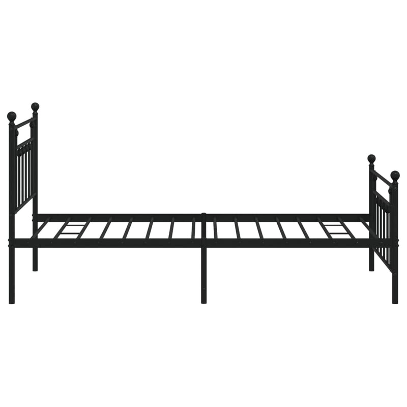 Metal Bed Frame without Mattress with Footboard Black 107x203 cm King Single