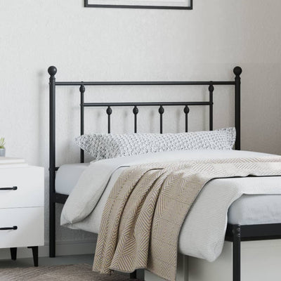 Metal Headboard Black 107 cm King Single