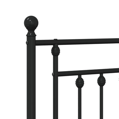 Metal Headboard Black 107 cm King Single