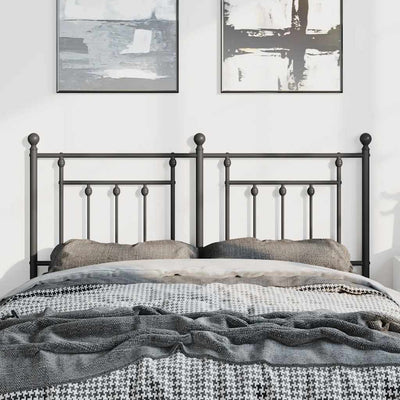 Metal Headboard Black 152 cm Queen