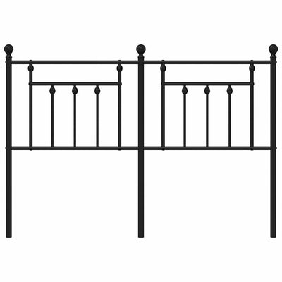 Metal Headboard Black 152 cm Queen