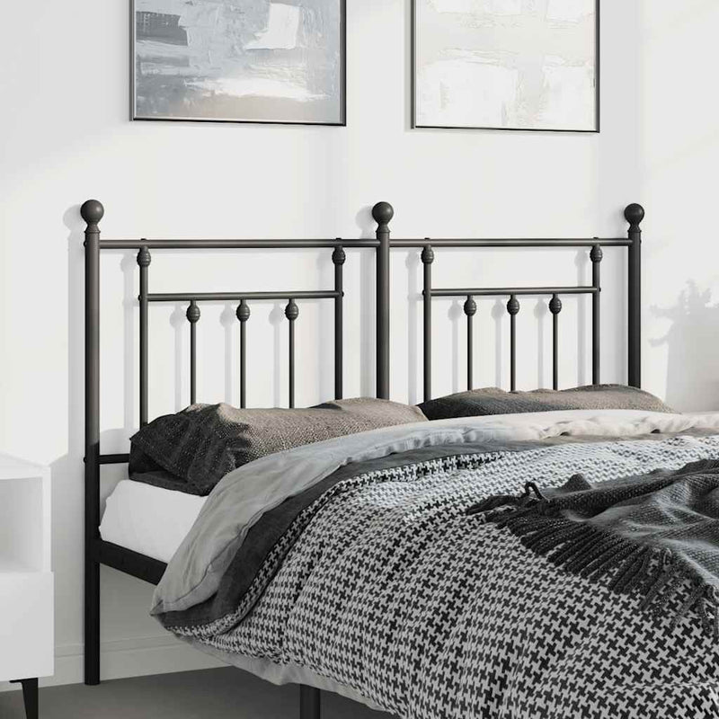 Metal Headboard Black 152 cm Queen