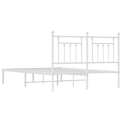 Metal Bed Frame without Mattress with Headboard White 150x200 cm