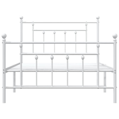 Metal Bed Frame without Mattress with Footboard White 107x203 cm King Single