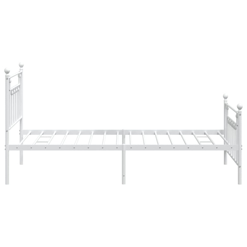 Metal Bed Frame without Mattress with Footboard White 107x203 cm King Single