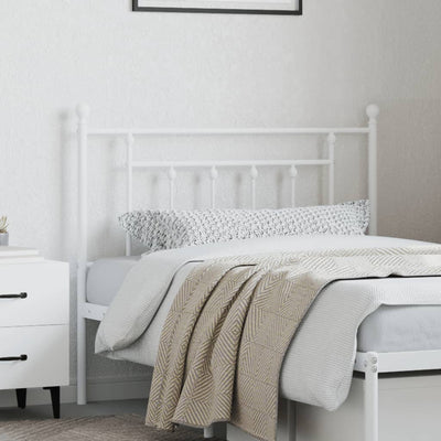 Metal Headboard White 107 cm King Single