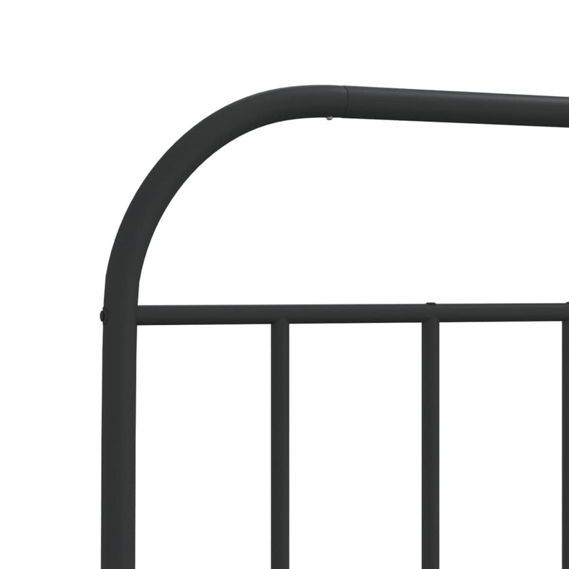 Metal Bed Frame without Mattress with Headboard Black 107x203 cm King Single