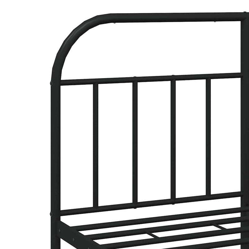 Metal Bed Frame without Mattress with Headboard Black 150x200 cm