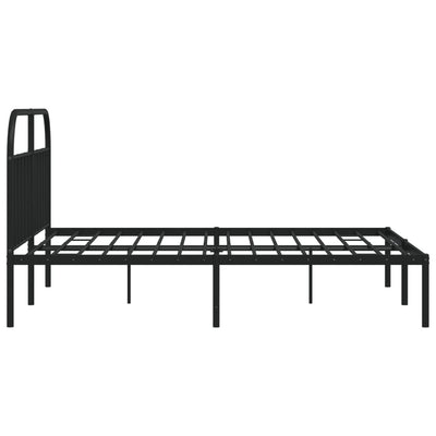 Metal Bed Frame without Mattress with Headboard Black 183x203 cm King