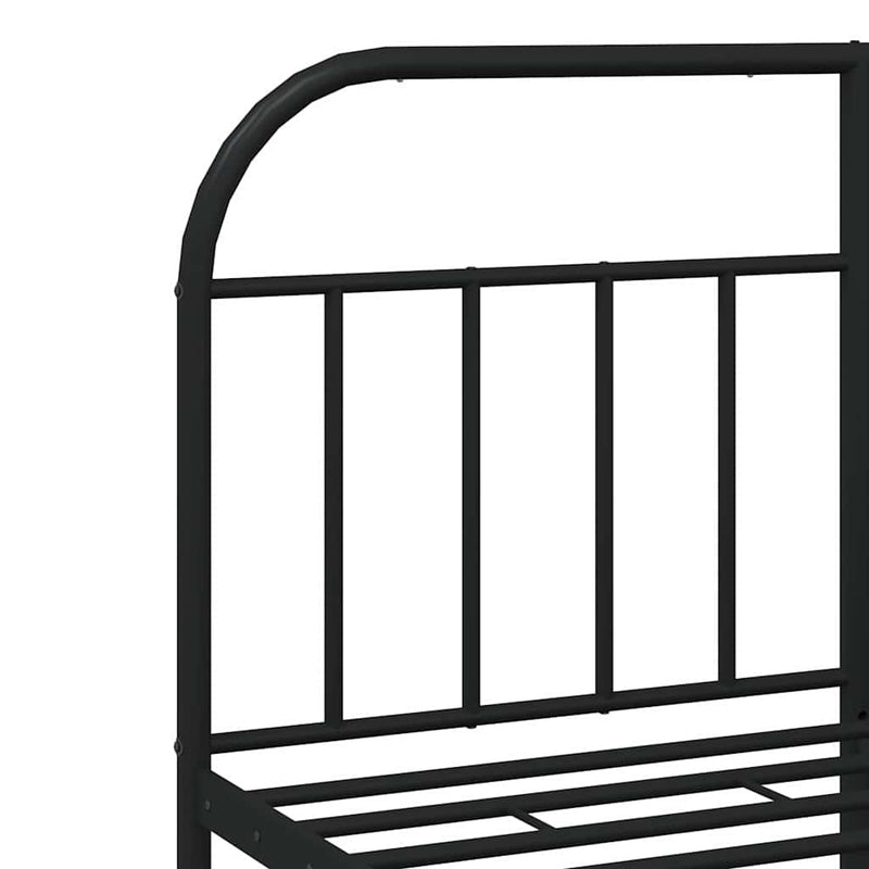 Metal Bed Frame without Mattress with Footboard Black 135x190 cm