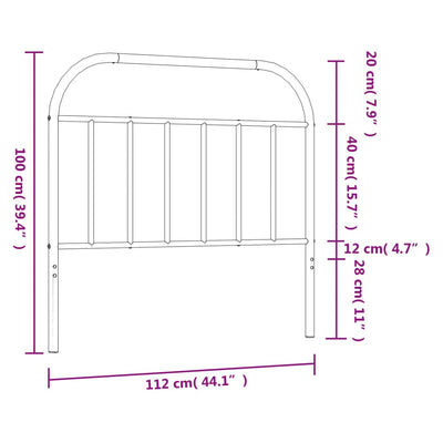 Metal Headboard Black 107 cm King Single