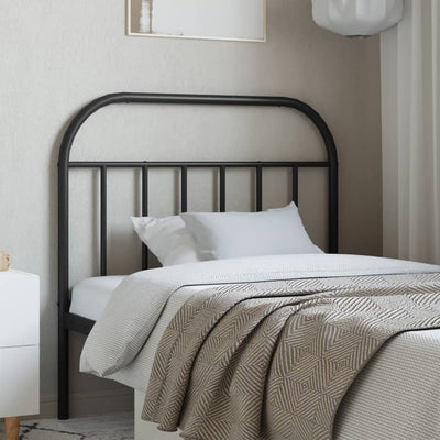 Metal Headboard Black 107 cm King Single