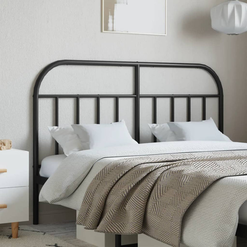 Metal Headboard Black 152 cm Queen