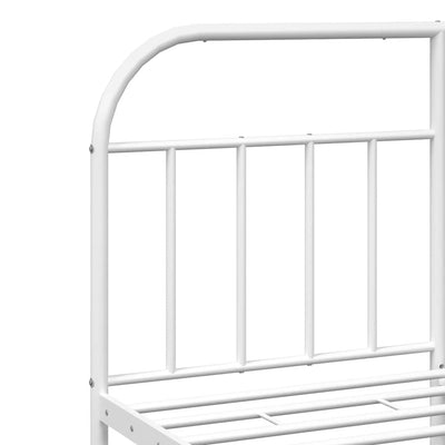 Metal Bed Frame without Mattress with Headboard White 150x200 cm